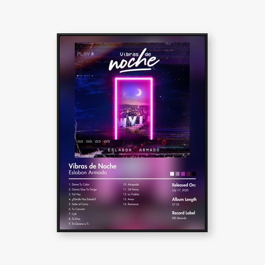Eslabón Armado — Vibras de Noche Album Poster — Blur frame mockup