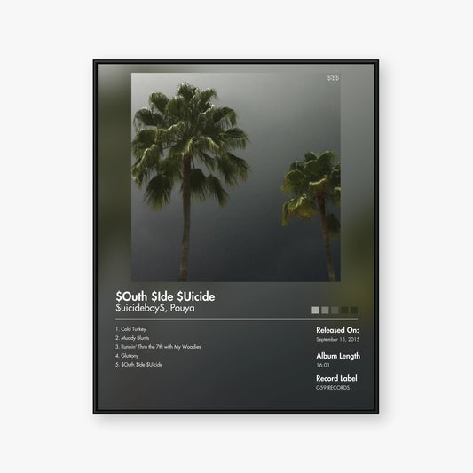 $uicideboy$ & Pouya — $outh $ide $uicide Album Poster — Blur frame mockup