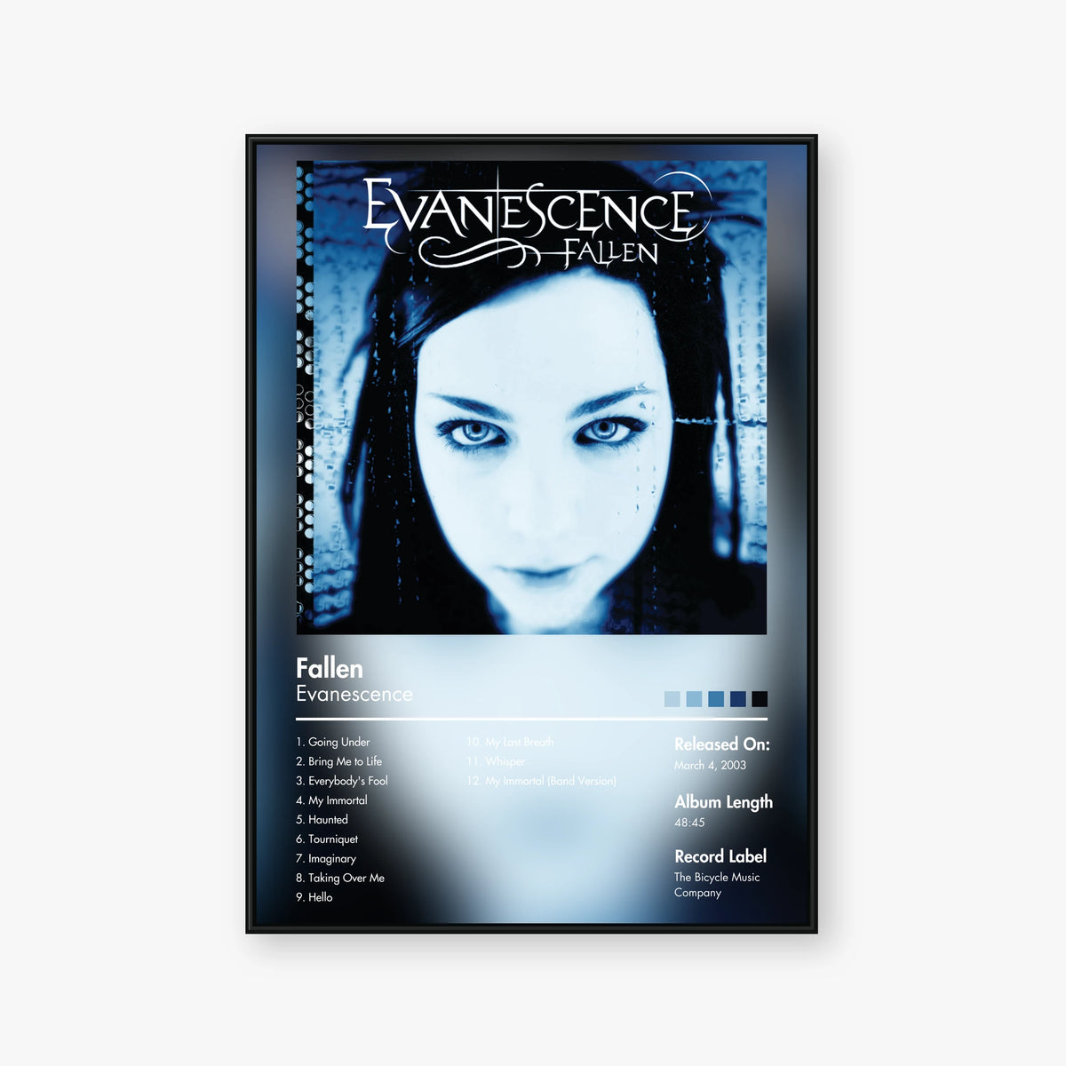 Evanescence — Fallen Album Poster — Blur frame mockup