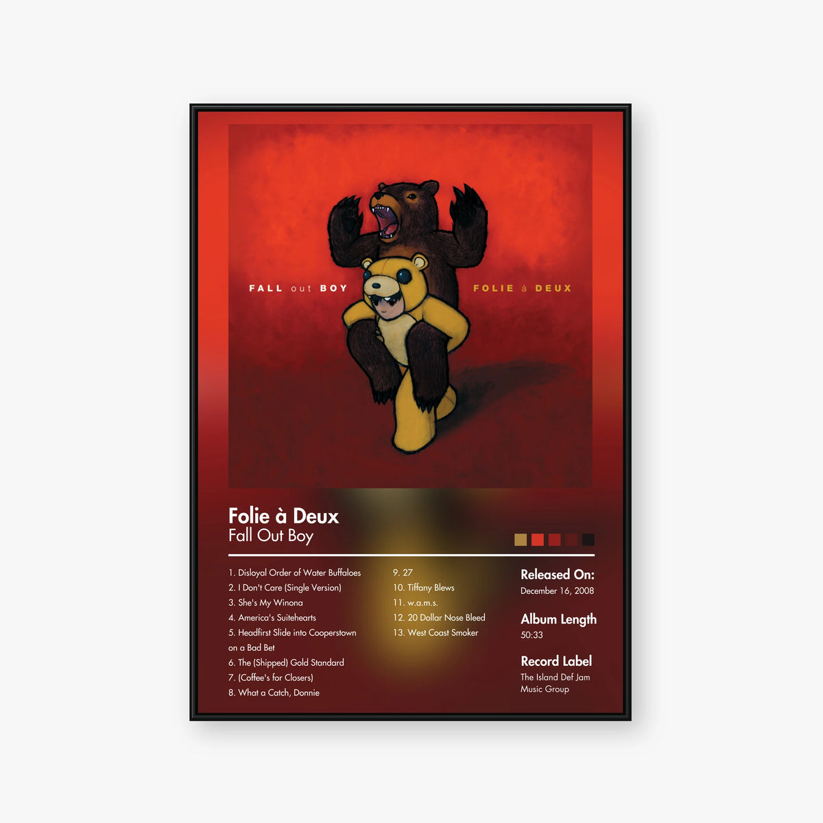 Fall Out Boy — Folie à Deux Album Poster — Blur frame mockup