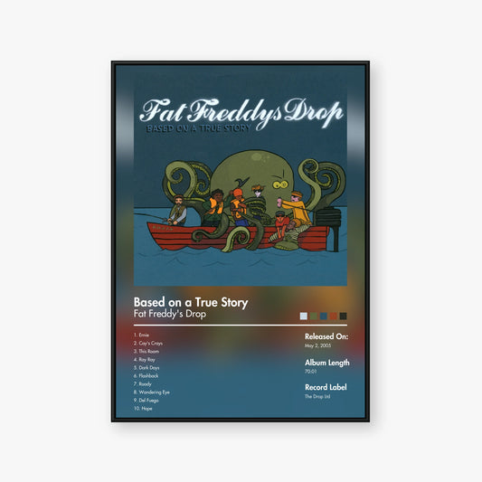 Fat Freddy’s Drop — Based on a True Story Album Poster — Blur frame mockup