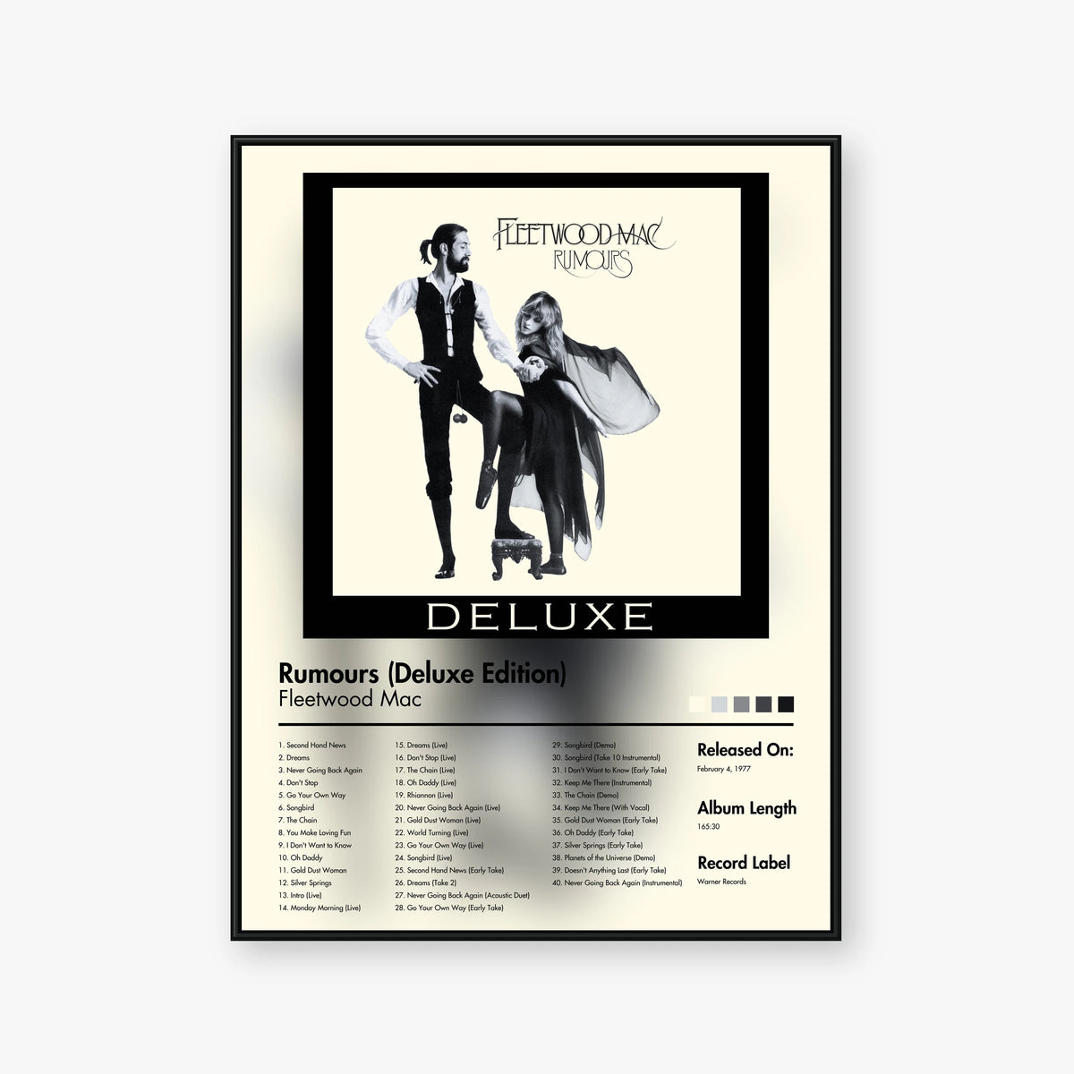Fleetwood Mac — Rumours (Deluxe Edition) Album Poster — Blur frame mockup