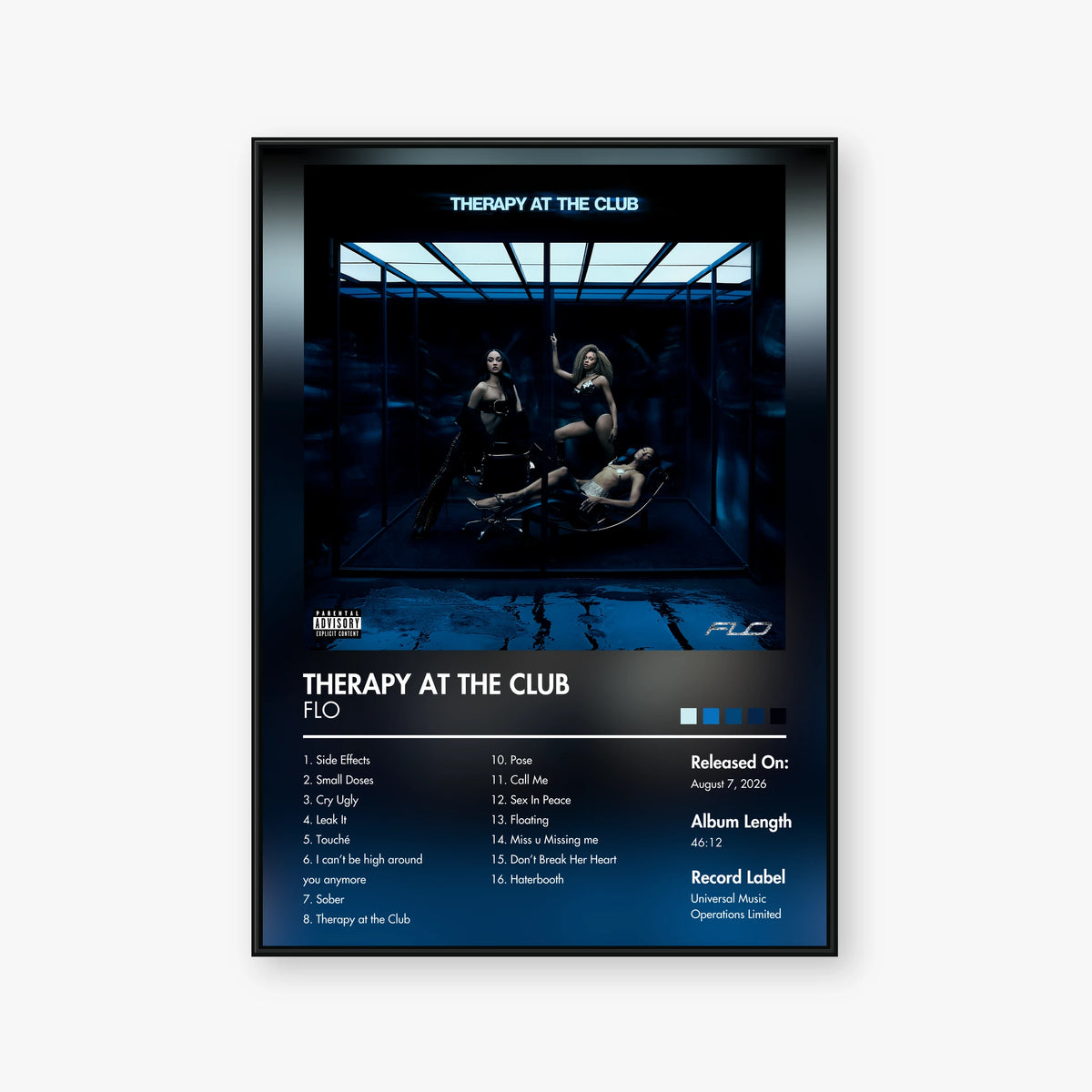 FLO — THERAPY AT THE CLUB Album Poster — Blur frame mockup