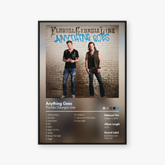 Florida Georgia Line — Anything Goes Album Poster — Blur frame mockup