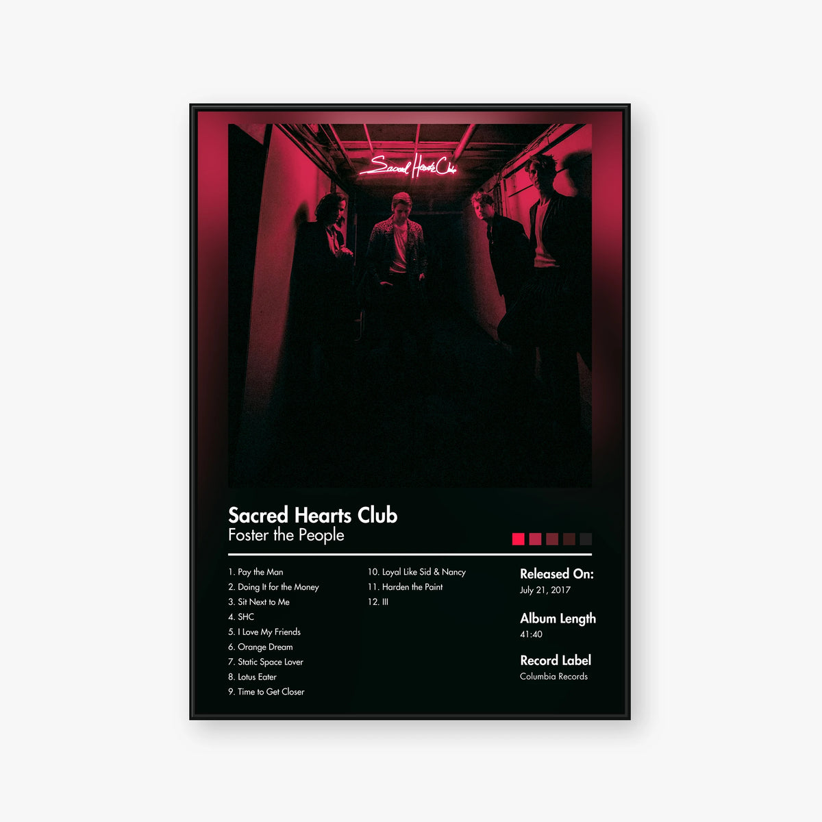 Foster the People — Sacred Hearts Club Album Poster — Blur frame mockup