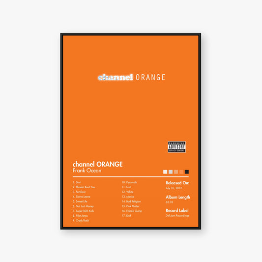Frank Ocean — channel ORANGE Album Poster — Blur frame mockup