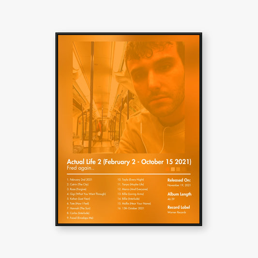 Fred again.. — Actual Life 2 February 2 - October 15 2021 Album Poster — Blur frame mockup