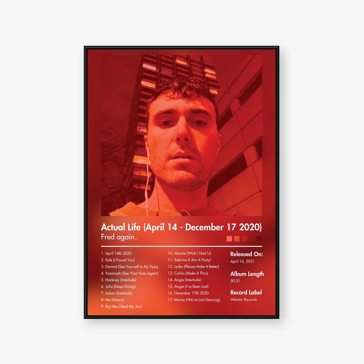 Fred again.. — Actual Life April 14 - December 17 2020 Album Poster — Blur frame mockup