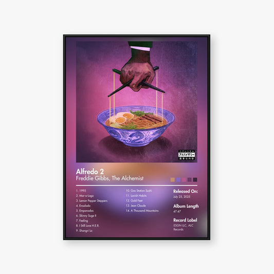 Freddie Gibbs & The Alchemist — Alfredo 2 Album Poster — Blur frame mockup