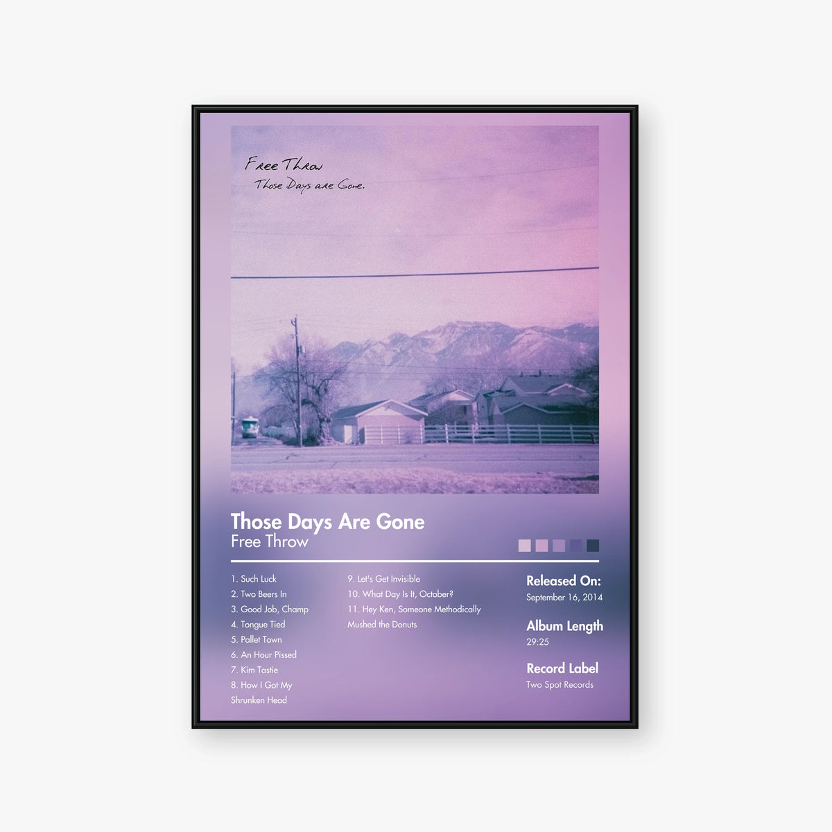 Free Throw — Those Days Are Gone Album Poster — Blur frame mockup