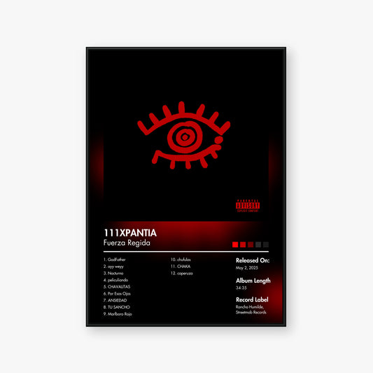 Fuerza Regida — 111XPANTIA Album Poster — Blur frame mockup