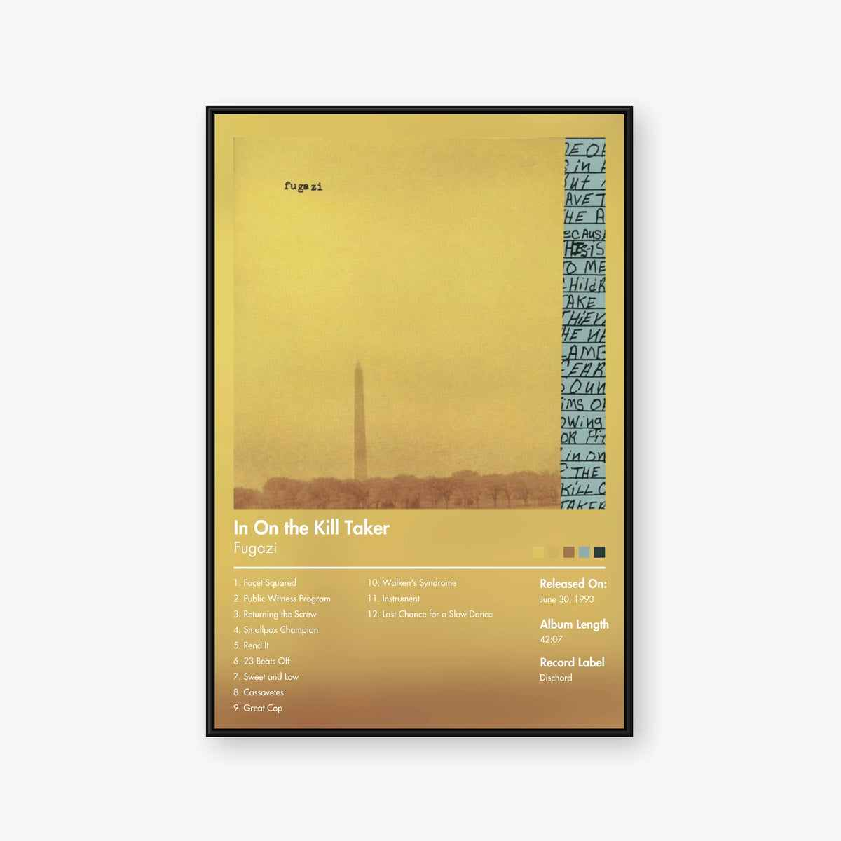 Fugazi — In on the Kill Taker Album Poster — Blur frame mockup