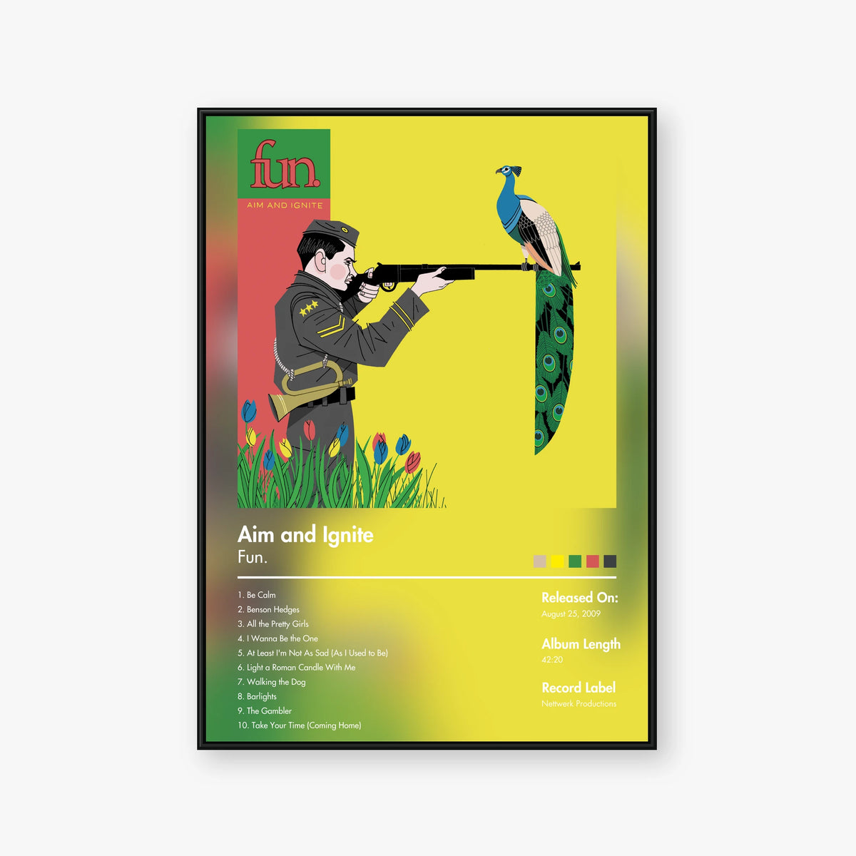 fun. — Aim and Ignite Album Poster — Blur frame mockup