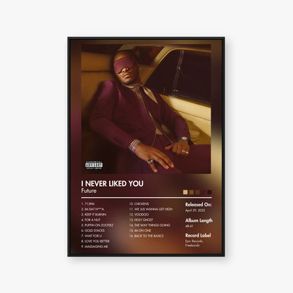 Future — I NEVER LIKED YOU Album Poster — Blur frame mockup