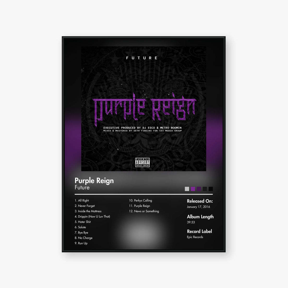 Future — Purple Reign Album Poster — Blur frame mockup