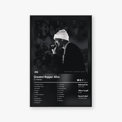 G Herbo — Greatest Rapper Alive Album Poster — Blur frame mockup