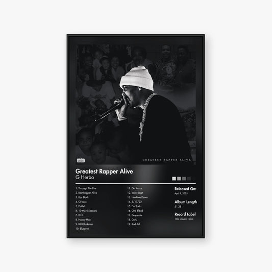 G Herbo — Greatest Rapper Alive Album Poster — Blur frame mockup