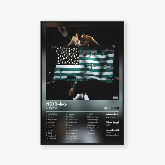 G Herbo — PTSD (Deluxe) Album Poster — Blur frame mockup
