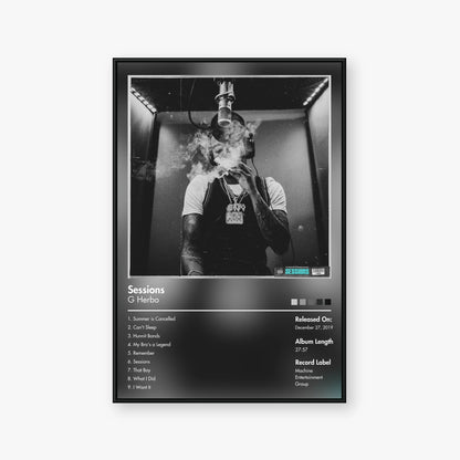 G Herbo — Sessions Album Poster — Blur frame mockup