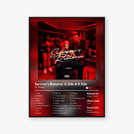 G Herbo — Survivors Remorse A Side & B Side Album Poster — Blur frame mockup
