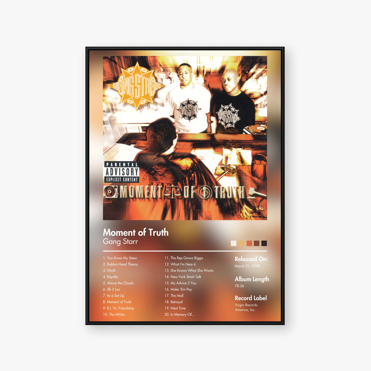 Gang Starr — Moment of Truth Album Poster — Blur frame mockup