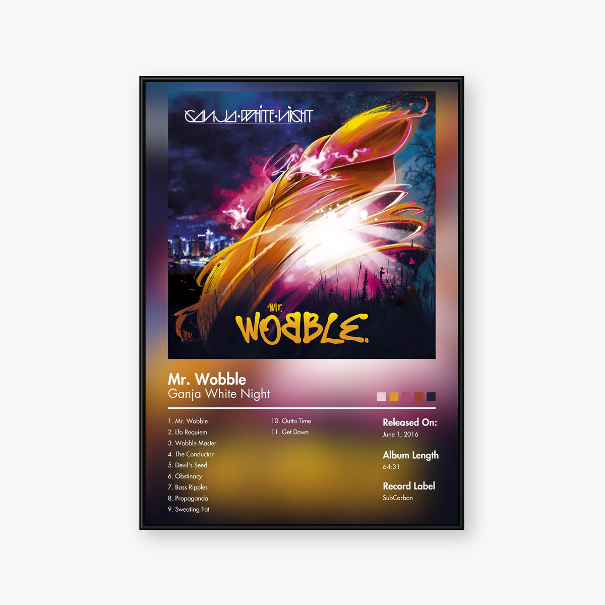 Ganja White Night — Mr. Wobble Album Poster — Blur frame mockup