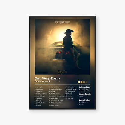 Gavin Adcock — Own Worst Enemy Album Poster — Blur frame mockup