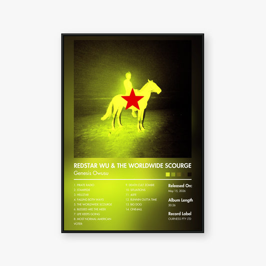 Genesis Owusu — REDSTAR WU & THE WORLDWIDE SCOURGE Album Poster — Blur frame mockup