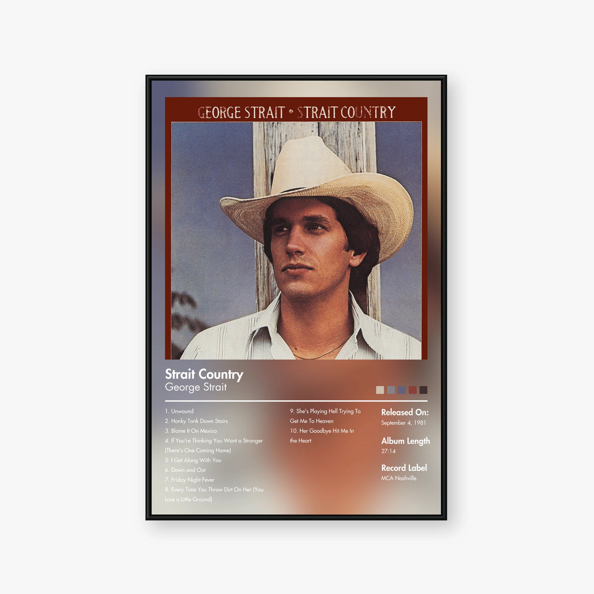George Strait — Strait Country Album Poster — Blur frame mockup