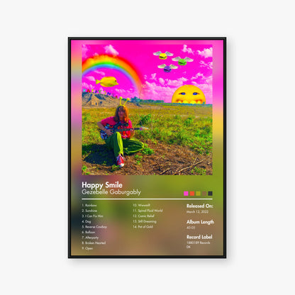 Gezebelle Gaburgably — Happy Smile Album Poster — Blur frame mockup