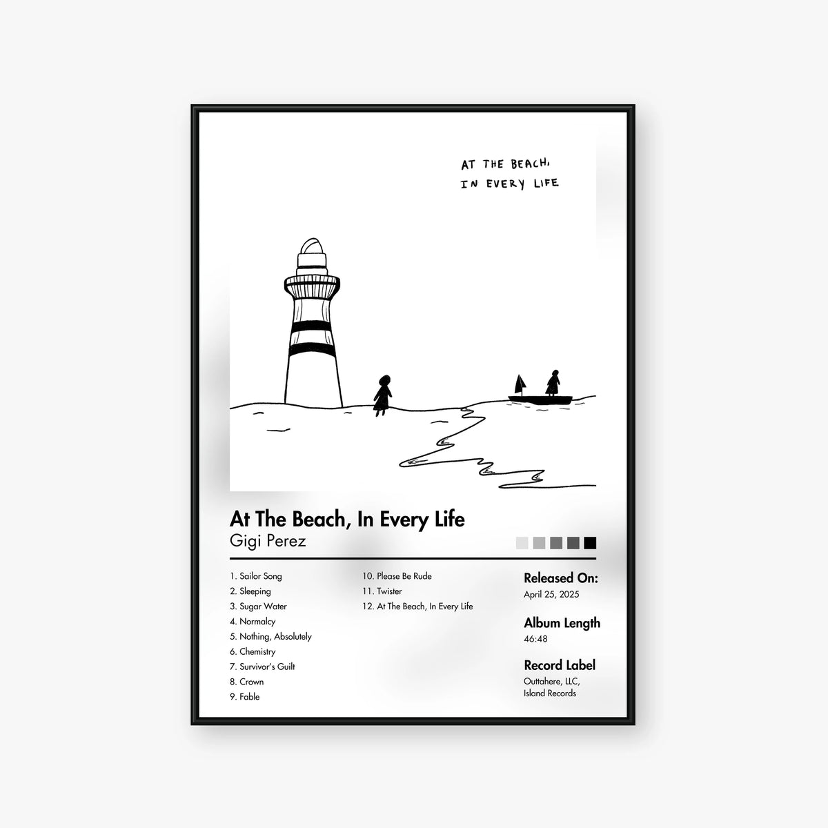 Gigi Perez — At the Beach, in Every Life Album Poster — Blur frame mockup