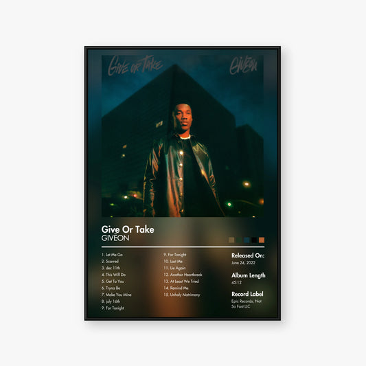GIVĒON — Give Or Take Album Poster — Blur frame mockup