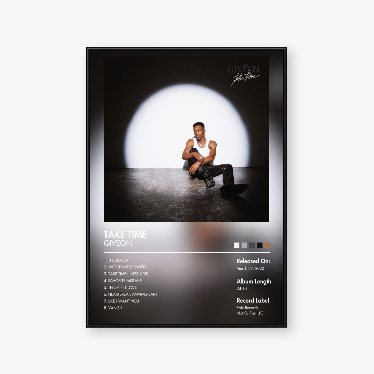 GIVĒON — TAKE TIME Album Poster — Blur frame mockup