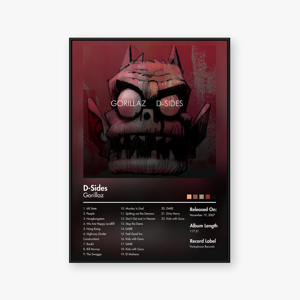 Gorillaz — D‐Sides Album Poster — Blur frame mockup