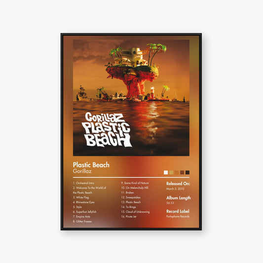Gorillaz — Plastic Beach Album Poster — Blur frame mockup