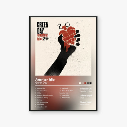 Green Day — American Idiot (Deluxe Cover) Album Poster — Blur frame mockup