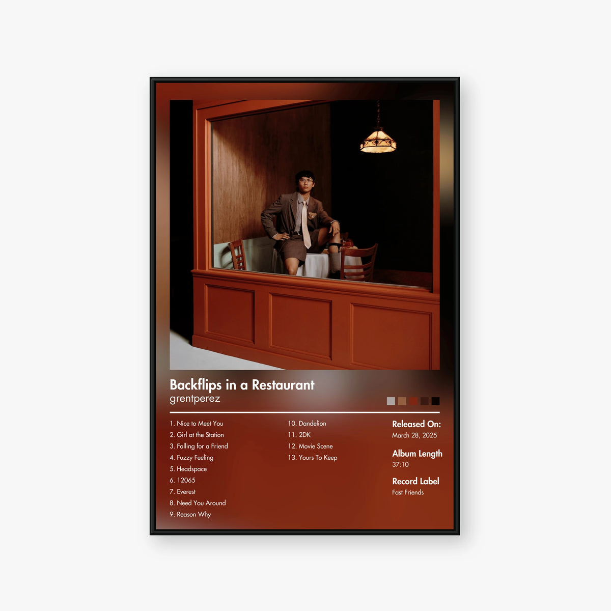 grentperez — Backflips in a Restaurant Album Poster — Blur frame mockup