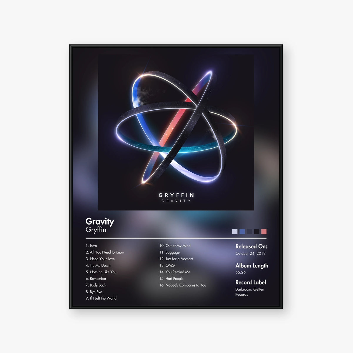 Gryffin — Gravity Album Poster — Blur frame mockup