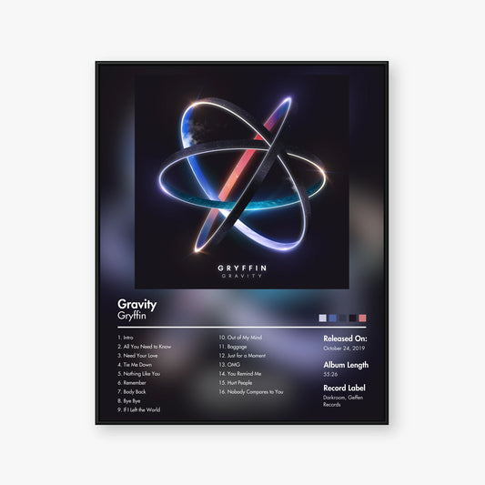 Gryffin — Gravity Album Poster — Blur frame mockup