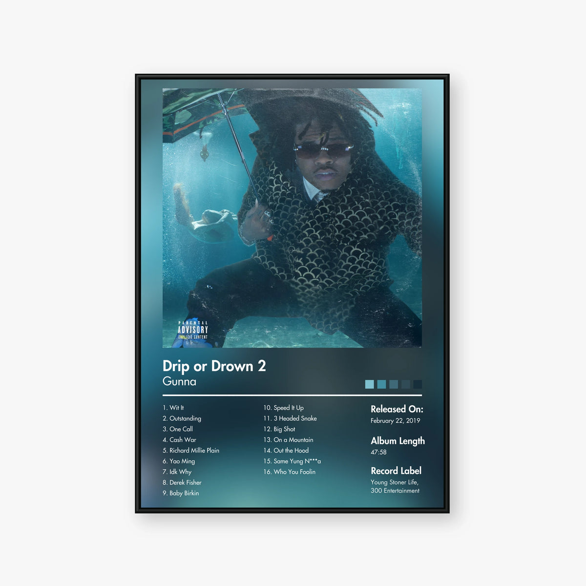Gunna — Drip or Drown 2 Album Poster — Blur frame mockup