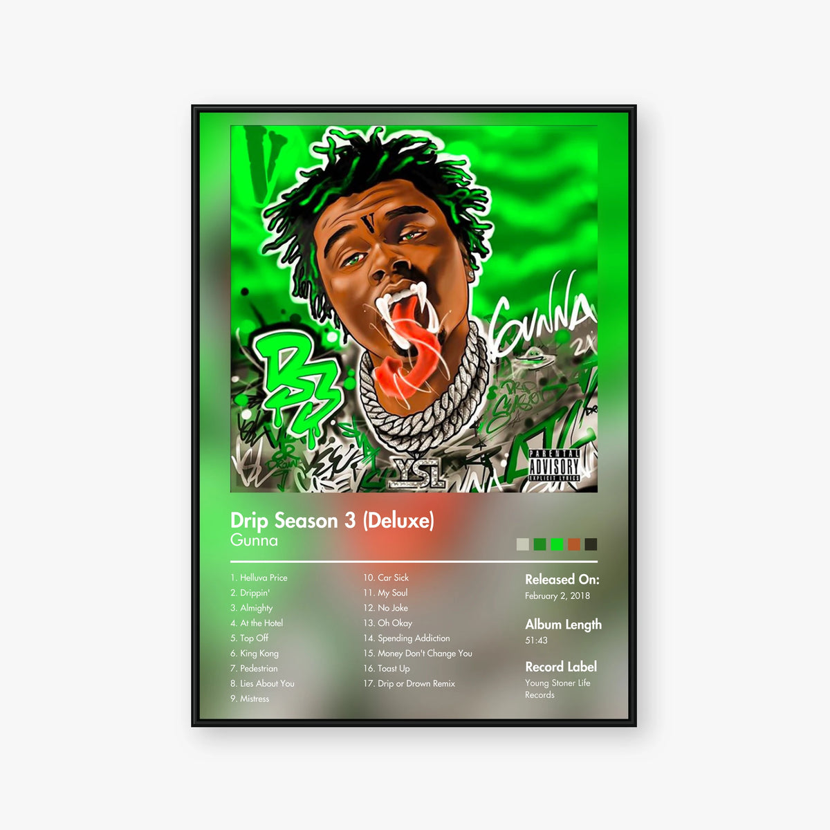 Gunna — Drip Season 3 (Deluxe) Album Poster — Blur frame mockup