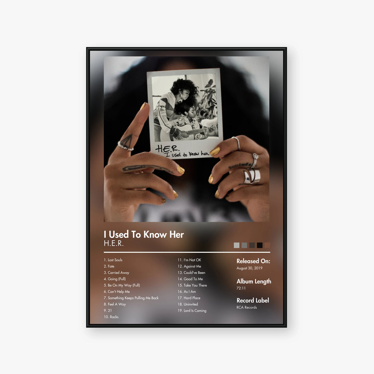 H.E.R. — I Used to Know Her Album Poster — Blur frame mockup