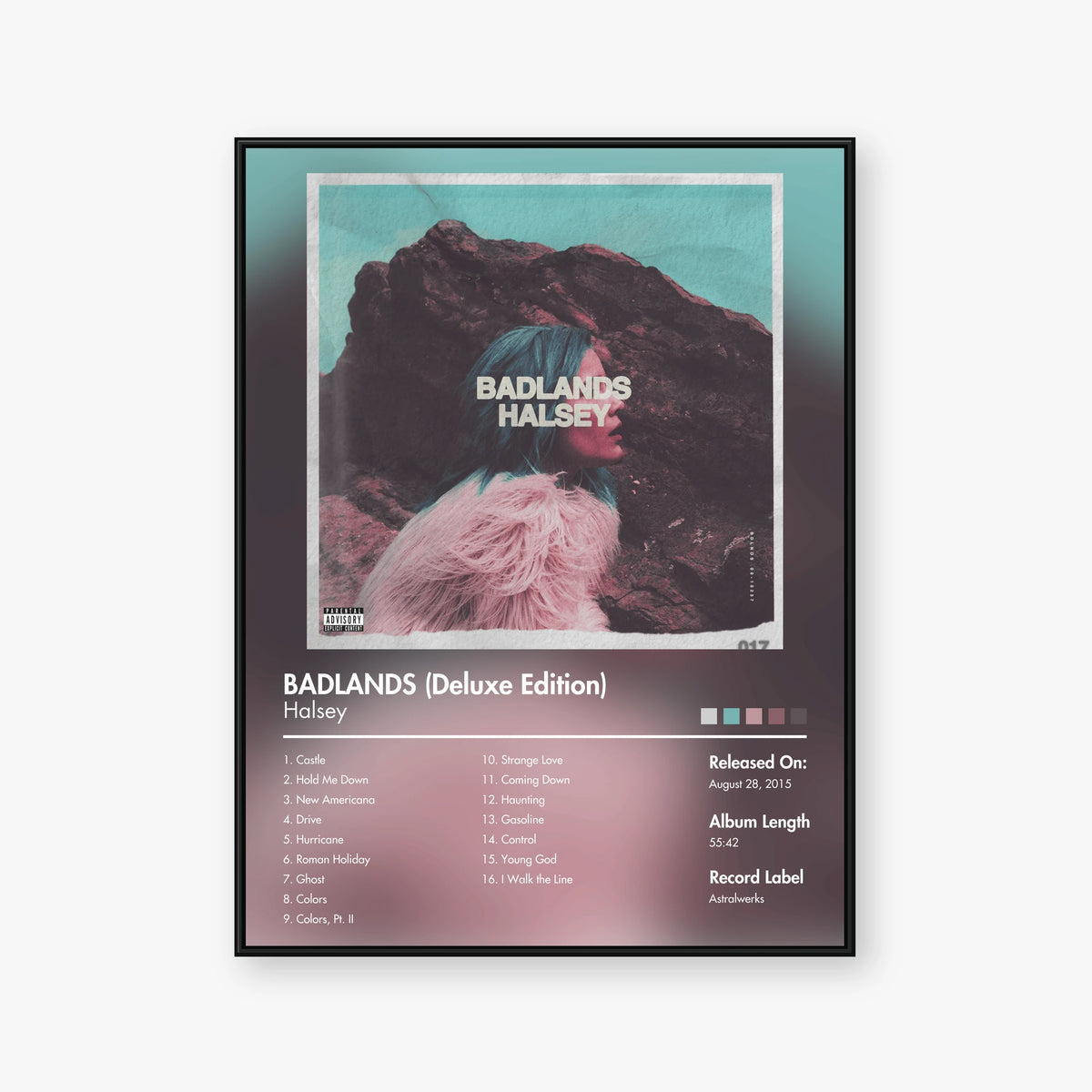 Halsey — BADLANDS (Deluxe Edition) Album Poster — Blur frame mockup