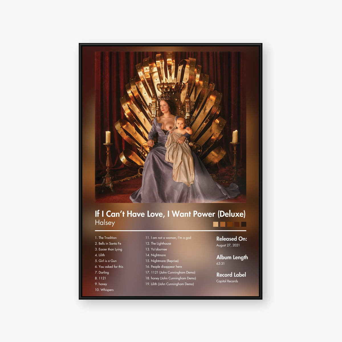 Halsey — If I Cant Have Love I Want Power (Deluxe) Album Poster — Blur frame mockup