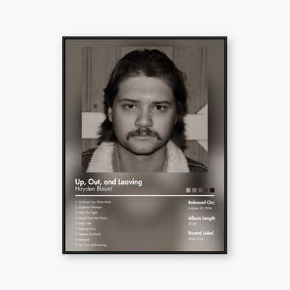 Hayden Blount — Up, Out, and Leaving Album Poster — Blur frame mockup