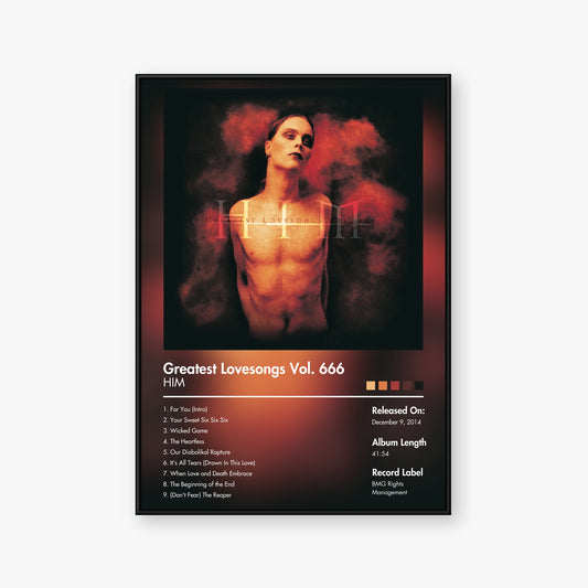 HIM — Greatest Lovesongs Vol. 666 Album Poster — Blur frame mockup