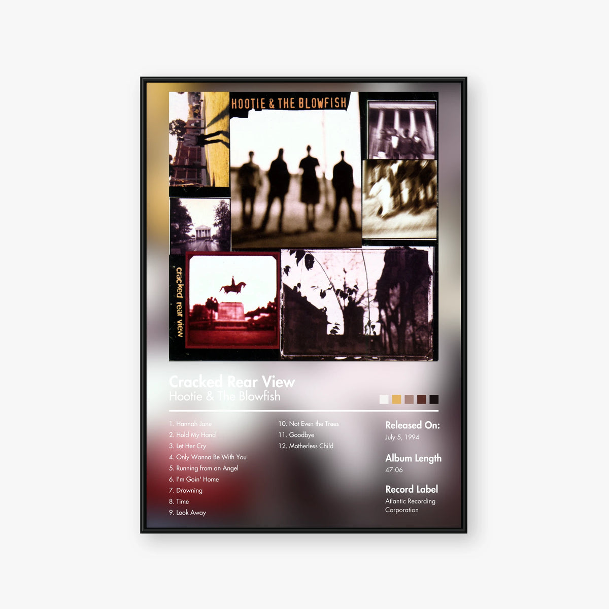 Hootie & the Blowfish — Cracked Rear View Album Poster — Blur frame mockup