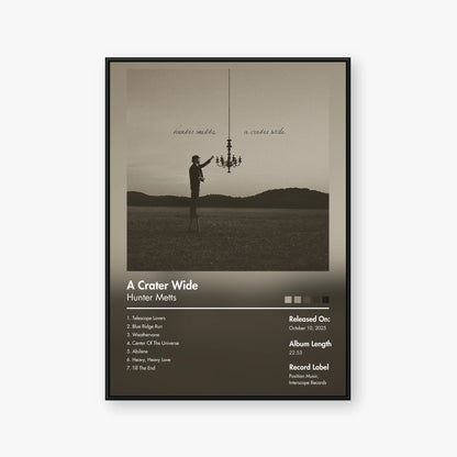 Hunter Metts — A Crater Wide Album Poster — Blur frame mockup