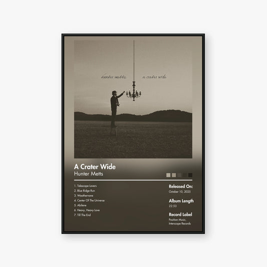 Hunter Metts — A Crater Wide Album Poster — Blur frame mockup