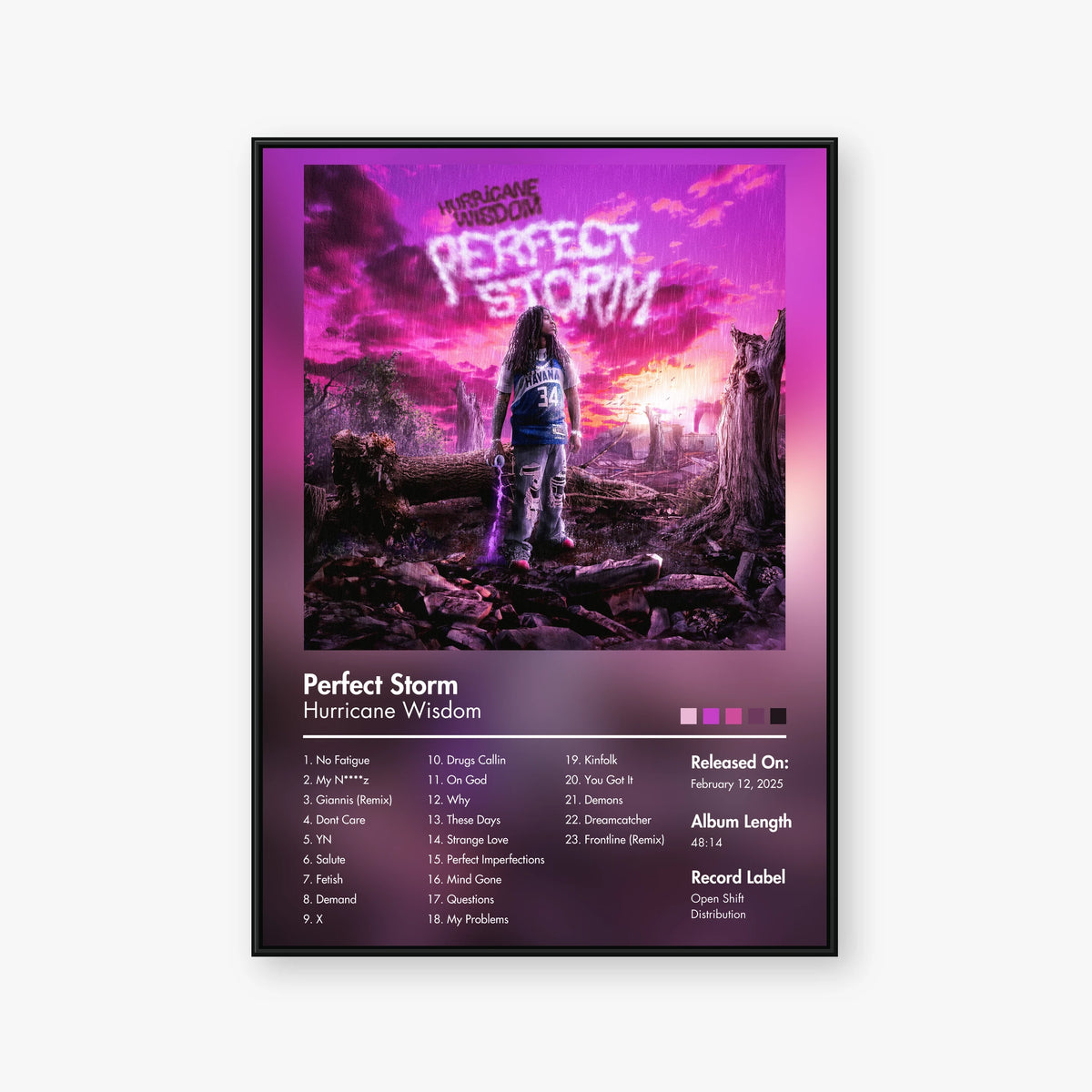 Hurricane Wisdom — Perfect Storm Album Poster — Blur frame mockup